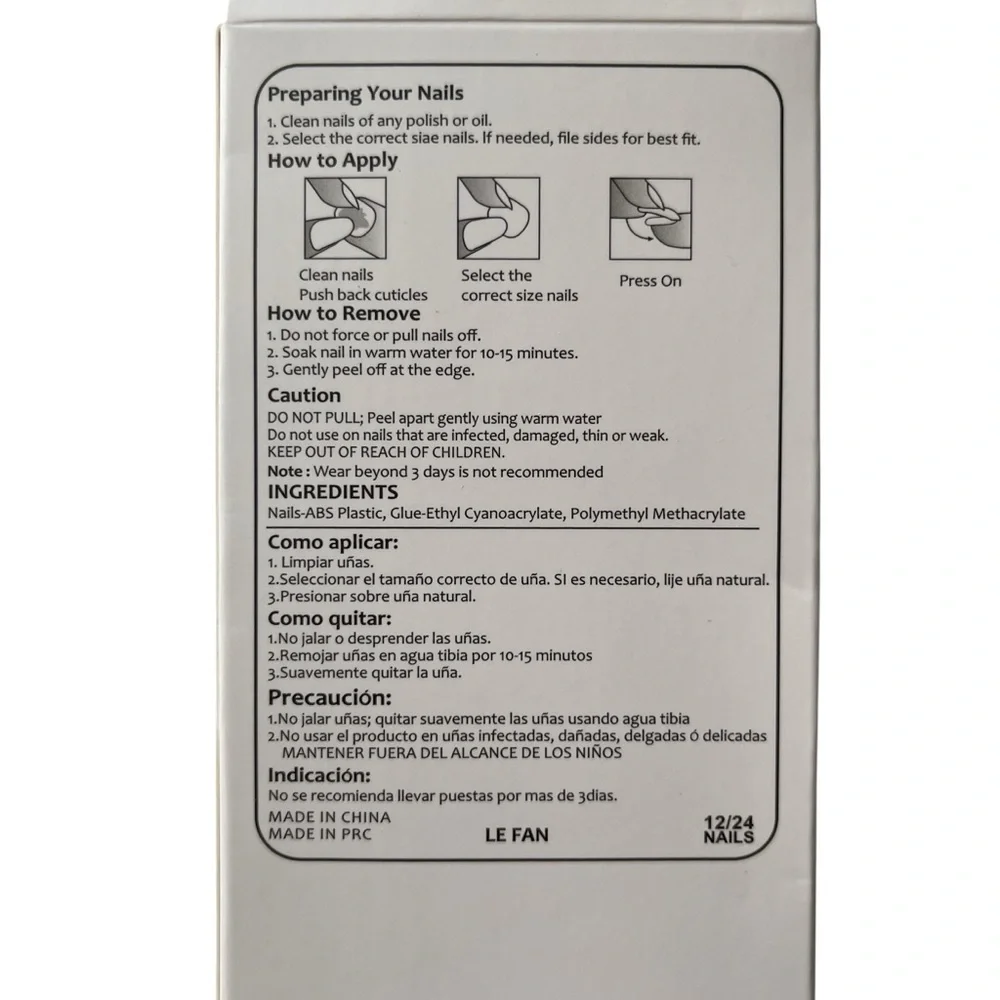 53 Boxes Nail Set 24 Piece Glitter Snowflake White Gradient False Press-On Nails - Picture 5 of 8